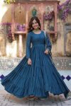 FASHIONABLE GEORGETTE PLAIN LAYER GOWN WITH EMBROIDERY SEQUENCE WORK DUPATTA PARTY WEAR WHOLESALE PRICE ETHNIC GARMENT (17)