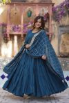 FASHIONABLE GEORGETTE PLAIN LAYER GOWN WITH EMBROIDERY SEQUENCE WORK DUPATTA PARTY WEAR WHOLESALE PRICE ETHNIC GARMENT (17)