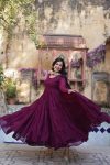 FASHIONABLE GEORGETTE PLAIN LAYER GOWN WITH EMBROIDERY SEQUENCE WORK DUPATTA PARTY WEAR WHOLESALE PRICE ETHNIC GARMENT (23)