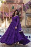 FASHIONABLE GEORGETTE PLAIN LAYER GOWN WITH EMBROIDERY SEQUENCE WORK DUPATTA PARTY WEAR WHOLESALE PRICE ETHNIC GARMENT (10)