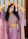 FASHIONABLE KASTURI SILK EMBROIDERY SEQUENCE WORK DRAPE SKIRT BLOUSE WITH DUPATTA PARTY WEAR WHOLESALE PRICE ETHNIC GARMENT (5)