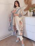 FASHIONABLE MUSLIN COTTOM DIGITAL PRINTED WITH MIRROR AND DIAMOND HANDWORK TOP BOTTOM WITH DUPATTA FESTIVE WEAR WHOLESALE PRICE ETHNIC GARMENT (8)