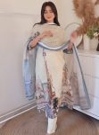 FASHIONABLE MUSLIN COTTOM DIGITAL PRINTED WITH MIRROR AND DIAMOND HANDWORK TOP BOTTOM WITH DUPATTA FESTIVE WEAR WHOLESALE PRICE ETHNIC GARMENT (8)
