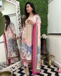 FASHIONABLE MUSLIN COTTOM DIGITAL PRINTED WITH MIRROR AND DIAMOND HANDWORK TOP BOTTOM WITH DUPATTA FESTIVE WEAR WHOLESALE PRICE ETHNIC GARMENT (9)