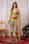 FASHIONABLE MUSLIN DIGITAL PRINTED TOP BOTTOM WITH DUPATTA YELLOW