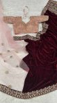 FASHIONABLE NET WITH VELVET THREAD SEQUENCE DORI WORK SAREE WITH UNSTITCHED BLOUSE PARTY WEAR WHOLESALE PRICE ETHNIC GARMENT (3)