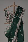 FASHIONABLE ORGANZA SEQUENCE EMBROIDERY WORK SAREE WITH UNSTITCHED BLOUSE PARTY WEAR WHOLESALE PRICE ETHNIC GARMENT (3)