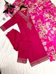 FASHIONABLE RAYON EMBROIDERY WORK TOP BOTTOM WITH DUPATTA PARTY WEAR WHOLESALE PRICE ETHNIC GARMENT (8)