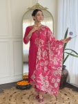 FASHIONABLE RAYON EMBROIDERY WORK TOP BOTTOM WITH DUPATTA RANI