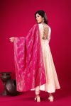 FASHIONABLE ROMAN SILK EMBROIDERY SEQUENCE WORK GOWN BOTTOM WITH DUPATTA FESTIVE WEAR WHOLESALE PRICE ETHNIC GARMENT (15)