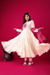 FASHIONABLE ROMAN SILK EMBROIDERY SEQUENCE WORK GOWN BOTTOM WITH DUPATTA FESTIVE WEAR WHOLESALE PRICE ETHNIC GARMENT (15)