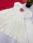 FASHIONABLE ROMAN SILK EMBROIDERY SEQUENCE WORK GOWN BOTTOM WITH DUPATTA FESTIVE WEAR WHOLESALE PRICE ETHNIC GARMENT (15)