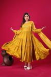 FASHIONABLE ROMAN SILK EMBROIDERY SEQUENCE WORK GOWN BOTTOM WITH DUPATTA PARTY WEAR WHOLESALE PRICE ETHNIC GARMENT (14)