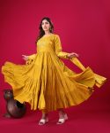 FASHIONABLE ROMAN SILK EMBROIDERY SEQUENCE WORK GOWN BOTTOM WITH DUPATTA PARTY WEAR WHOLESALE PRICE ETHNIC GARMENT (14)