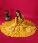 FASHIONABLE ROMAN SILK EMBROIDERY SEQUENCE WORK GOWN BOTTOM WITH DUPATTA PARTY WEAR WHOLESALE PRICE ETHNIC GARMENT (14)