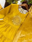 FASHIONABLE ROMAN SILK EMBROIDERY SEQUENCE WORK GOWN BOTTOM WITH DUPATTA PARTY WEAR WHOLESALE PRICE ETHNIC GARMENT (14)