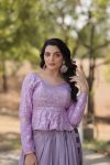 FASHIONABLE SHIMMER VICHITRA SILK PLAIN LEHENGA WITH JACQUARD EMBROIDERY SEQUENCE WORK TOP PARTY WEAR WHOLESALE PRICE ETHNIC GARMENT (2)
