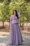 FASHIONABLE SHIMMER VICHITRA SILK PLAIN LEHENGA WITH JACQUARD EMBROIDERY SEQUENCE WORK TOP PARTY WEAR WHOLESALE PRICE ETHNIC GARMENT (2)