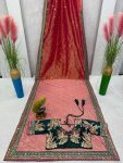 FASHIONABLE TWILL NET THREAD SEQUENCE WORK SAREE WITH UNSTITCHED BLOUSE PARTY WEAR WHOLESALE PRICE ETHNIC GARMENT (8)