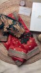 FASHIONABLE TWILL NET THREAD SEQUENCE WORK SAREE WITH UNSTITCHED BLOUSE PARTY WEAR WHOLESALE PRICE ETHNIC GARMENT (8)