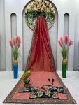 FASHIONABLE TWILL NET THREAD SEQUENCE WORK SAREE WITH UNSTITCHED BLOUSE PARTY WEAR WHOLESALE PRICE ETHNIC GARMENT (8)