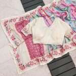 FASHIONABLE VICHITRA SILK DIGITAL PRINTED EMBROIDERY THREAD WORK SAREE WITH UNSTITCHED BLOUSE PARTY WEAR WHOLESALE PRICE ETHNIC GARMENT (3)