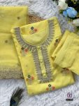 FASHIONABLE VISCOSE JACQUARD EMBROIDERY WORK TOP BOTTOM WITH DUPATTA PARTY WEAR WHOLESALE PRICE ETHNIC GARMENT (6)