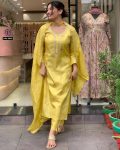FASHIONABLE VISCOSE JACQUARD EMBROIDERY WORK TOP BOTTOM WITH DUPATTA PARTY WEAR WHOLESALE PRICE ETHNIC GARMENT (6)