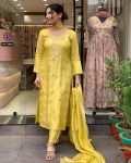 FASHIONABLE VISCOSE JACQUARD EMBROIDERY WORK TOP BOTTOM WITH DUPATTA PARTY WEAR WHOLESALE PRICE ETHNIC GARMENT (6)