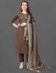 FORMAL WEAR COTTON EMBROIDERY WORK TOP BOTTOM WITH DUPATTA FESTIVE WEAR WHOLESALE PRICE ETHNIC GARMENT (6)