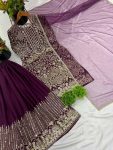 LATEST CHINON SILK EMBROIDERY SEQUENCE AND MOTI WORK TOP PALAZZO WITH DUPATTA PARTY WEAR WHOLESALE PRICE ETHNIC GARMENT (1)
