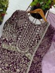 LATEST CHINON SILK EMBROIDERY SEQUENCE AND MOTI WORK TOP PALAZZO WITH DUPATTA PARTY WEAR WHOLESALE PRICE ETHNIC GARMENT (1)