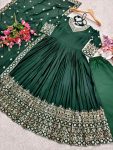 LATEST CHINON SILK EMBROIDERY SEQUENCE WORK GOWN BOTTOM WITH DUPATTA PARTY WEAR WHOLESALE PRICE ETHNIC GARMENT (3)