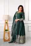 LATEST CHINON SILK EMBROIDERY SEQUENCE WORK GOWN BOTTOM WITH DUPATTA PARTY WEAR WHOLESALE PRICE ETHNIC GARMENT (3)
