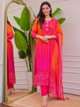 LATEST MUSLIN DIGITAL PRINTED TOP BOTTOM WITH DUPATTA FESTIVE WEAR WHOLESALE PRICE ETHNIC GARMENT (2)