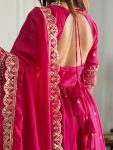 LATEST VICHITRA SILK EMBROIDERY SEQUENCE WORK GOWN BOTTOM WITH DUPATTA FESTIVE WEAR WHOLESALE PRICE ETHNIC GARMENT (2)