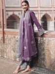 LATEST VISCOSE CHANDERI EMBROIDERY WORK TOP BOTTOM WITH DUPATTA FESTIVE WEAR WHOLESALE PRICE ETHNIC GARMENT (2)