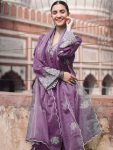 LATEST VISCOSE CHANDERI EMBROIDERY WORK TOP BOTTOM WITH DUPATTA FESTIVE WEAR WHOLESALE PRICE ETHNIC GARMENT (2)