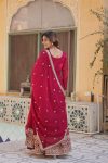 MOST PICKED BLOOMING GEORGETTE EMBROIDERY SEQUENCE WORK GOWN WITH DUPATTA PARTY WEAR WHOLESALE PRICE ETHNIC GARMENT (27)