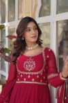 MOST PICKED BLOOMING GEORGETTE EMBROIDERY SEQUENCE WORK GOWN WITH DUPATTA PARTY WEAR WHOLESALE PRICE ETHNIC GARMENT (27)