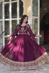 MOST PICKED BLOOMING GEORGETTE EMBROIDERY SEQUENCE WORK GOWN WITH DUPATTA PARTY WEAR WHOLESALE PRICE ETHNIC GARMENT (23)