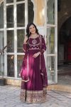 MOST PICKED BLOOMING GEORGETTE EMBROIDERY SEQUENCE WORK GOWN WITH DUPATTA PARTY WEAR WHOLESALE PRICE ETHNIC GARMENT (23)