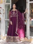 MOST PICKED BLOOMING GEORGETTE EMBROIDERY SEQUENCE WORK GOWN WITH DUPATTA PARTY WEAR WHOLESALE PRICE ETHNIC GARMENT (23)
