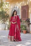 MOST PICKED BLOOMING GEORGETTE EMBROIDERY SEQUENCE WORK GOWN WITH DUPATTA PARTY WEAR WHOLESALE PRICE ETHNIC GARMENT (27)