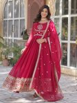 MOST PICKED BLOOMING  GEORGETTE EMBROIDERY SEQUENCE WORK GOWN WITH DUPATTA RANI