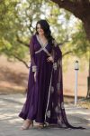 MOST PICKED BLOOMING GEORGETTE EMBROIDERY ZARI SEQUENCE WORK ALIA CUT GOWN WITH DUPATTA PARTY WEAR WHOLESALE PRICE ETHNIC GARMENT (7)