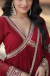 MOST PICKED BLOOMING GEORGETTE EMBROIDERY ZARI SEQUENCE WORK ALIA CUT GOWN WITH DUPATTA PARTY WEAR WHOLESALE PRICE ETHNIC GARMENT (3)