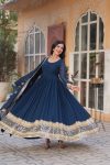 MOST PICKED BLOOMING GEORGETTE EMBROIDERY ZARI SEQUENCE WORK GOWN WITH DUPATTA PARTY WEAR WHOLESALE PRICE ETHNIC GARMENT (3)