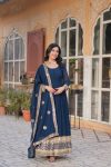 MOST PICKED BLOOMING GEORGETTE EMBROIDERY ZARI SEQUENCE WORK GOWN WITH DUPATTA PARTY WEAR WHOLESALE PRICE ETHNIC GARMENT (3)