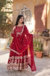MOST PICKED BLOOMING GEORGETTE ZARI SEQUENCE EMBROIDERY WORK GOWN WITH DUPATTA PARTY WEAR WHOLESALE PRICE ETHNIC GARMENT (11)